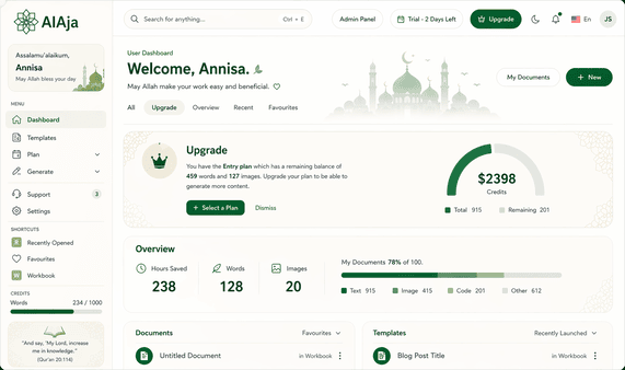 MagicAI Dashboard Mockup
